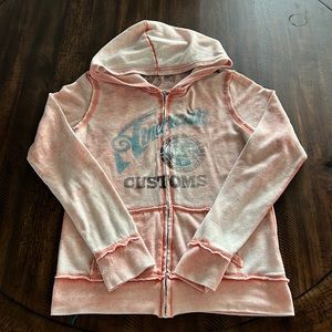 Affliction American Customs slub knit thin zip up XL X-Large Women’s Bke